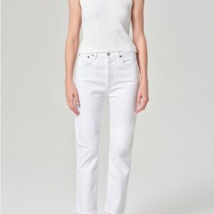 Agolde Women's Straight Leg Jeans in Crisp White